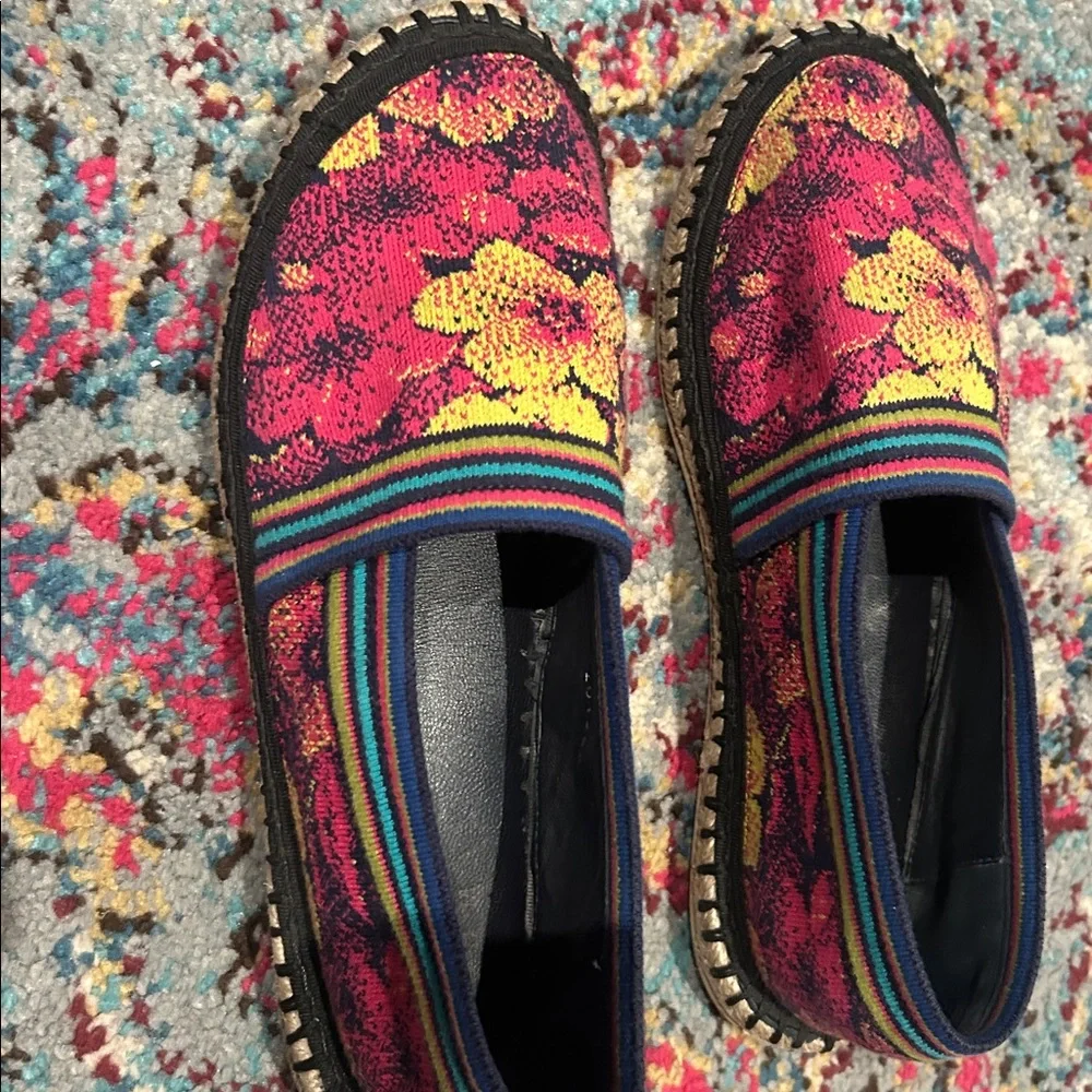 IVKO Woman Espadrilles Floral Pattern Shoes Textile‎ Leather Insoles